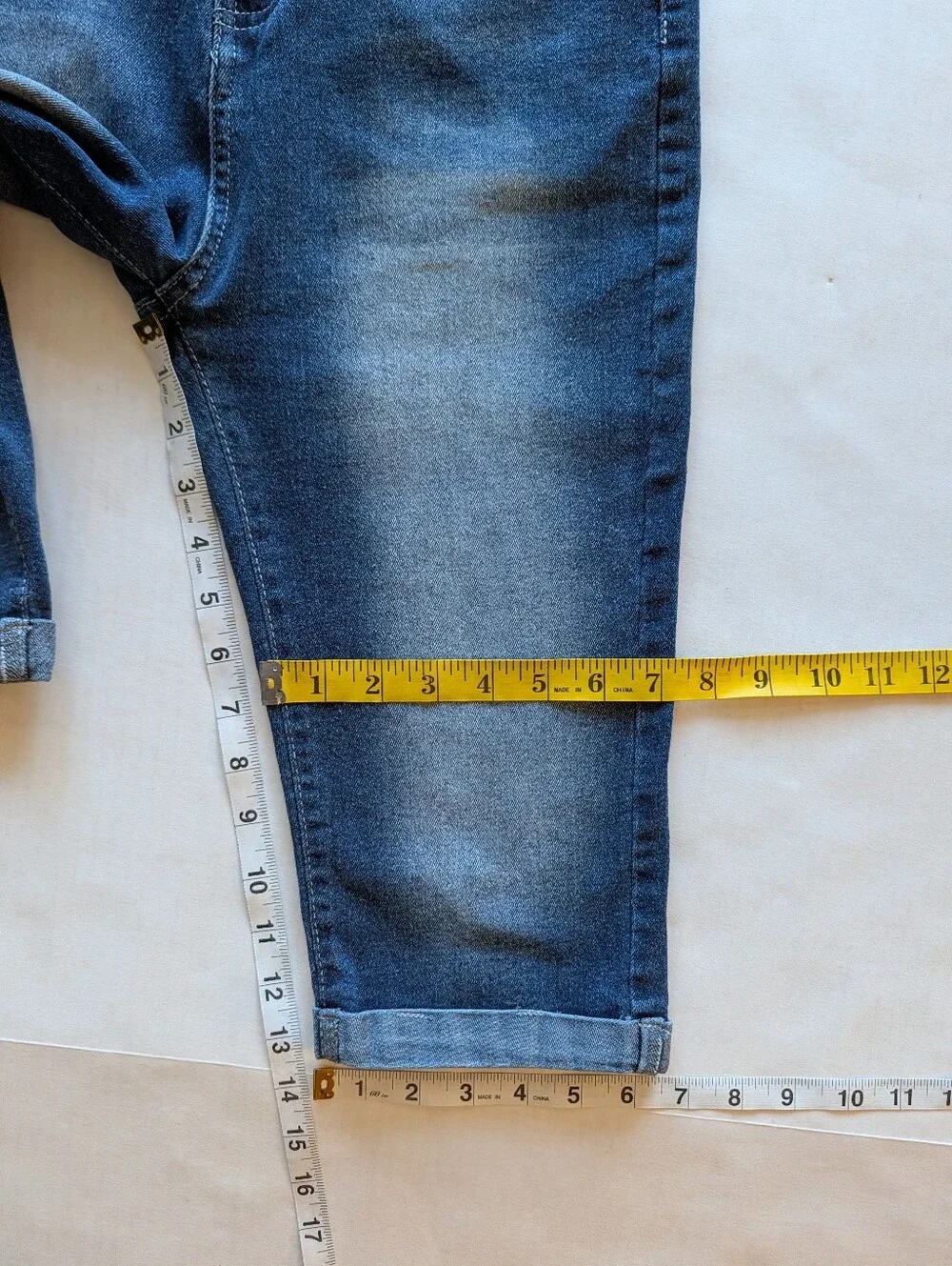 Y2K High Waisted Embroidered Wing Pocket Pedal Pushers Jorts SMALL Blue